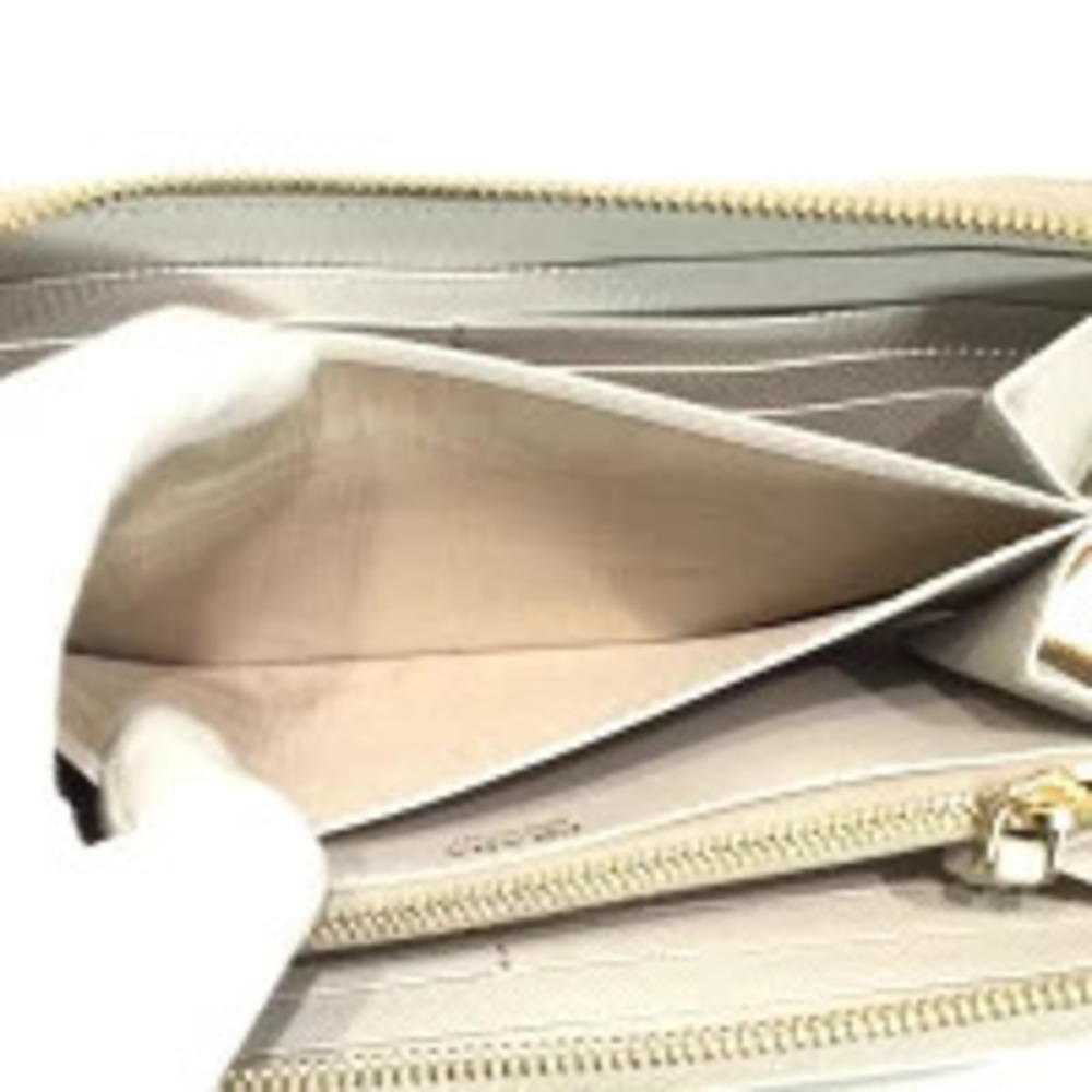PRADA Long Wallet Round Zipper Wallet Bill Card White Leather - Picture 9 of 10